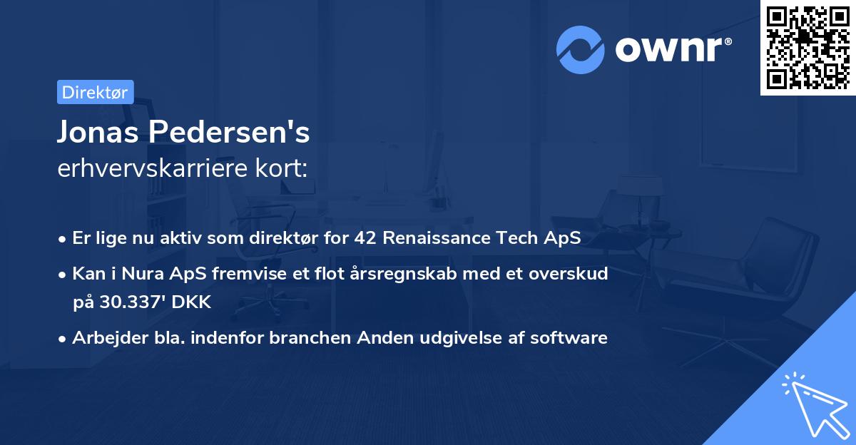 Jonas Pedersen's erhvervskarriere kort
