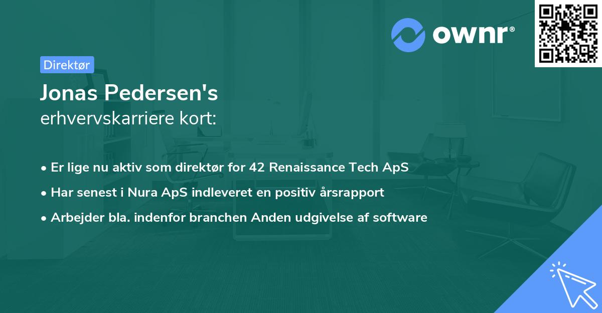 Jonas Pedersen's erhvervskarriere kort