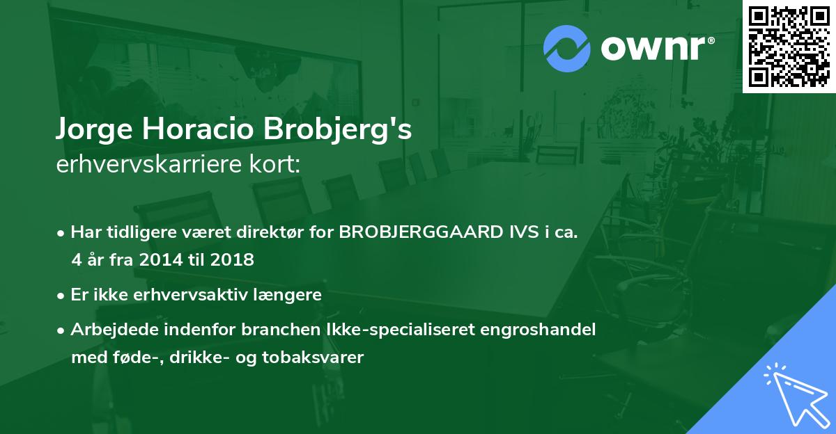 Jorge Horacio Brobjerg's erhvervskarriere kort