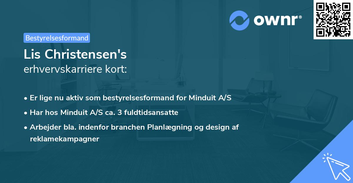 Lis Christensen's erhvervskarriere kort