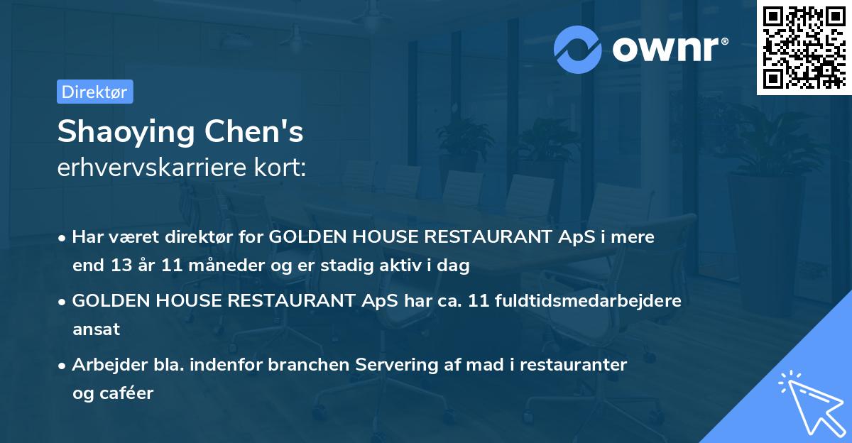 Shaoying Chen's erhvervskarriere kort