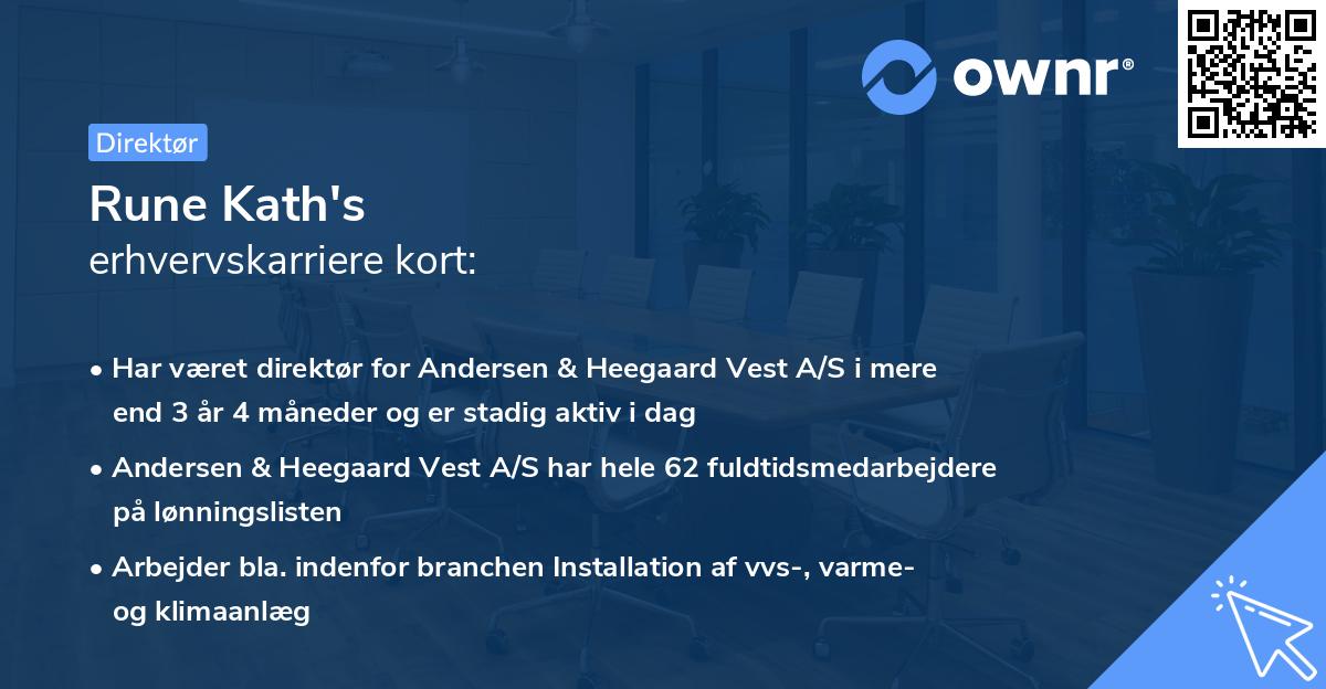 Rune Kath's erhvervskarriere kort