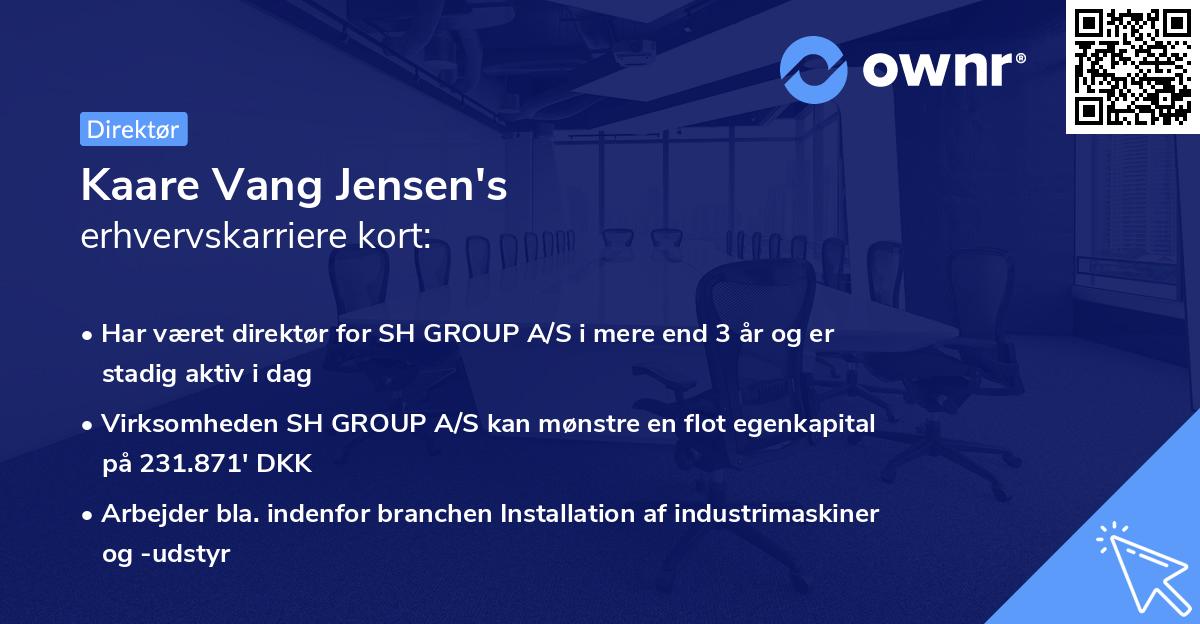 Kaare Vang Jensen's erhvervskarriere kort