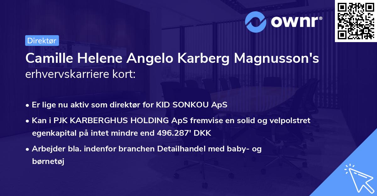 Camille Helene Angelo Karberg Magnusson's erhvervskarriere kort