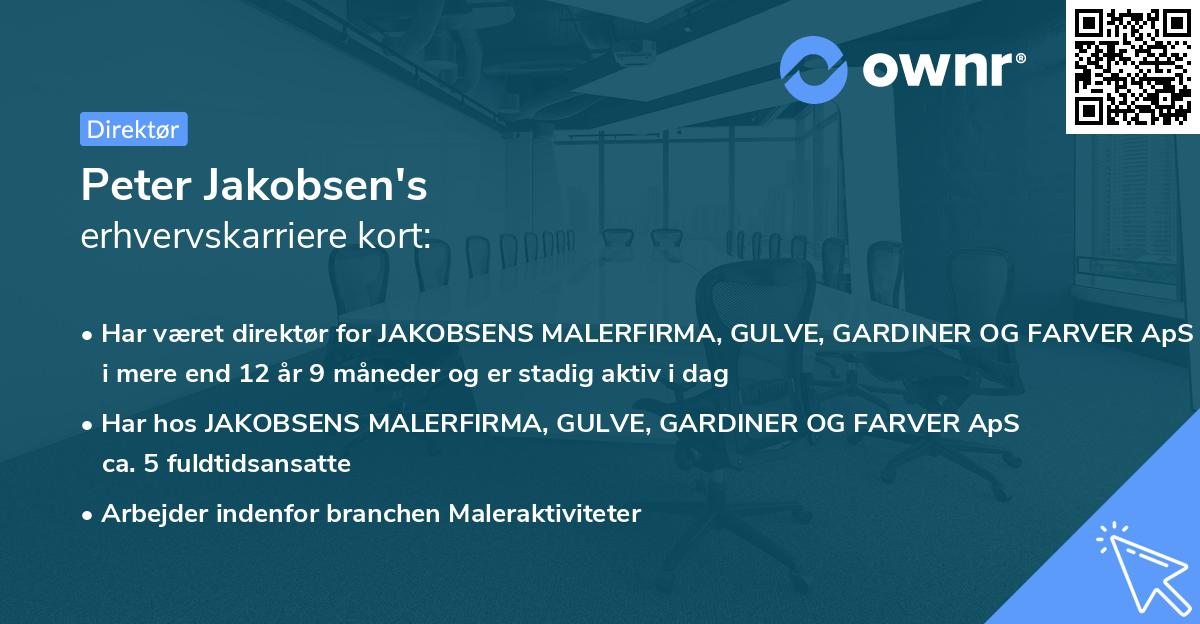 Peter Jakobsen's erhvervskarriere kort
