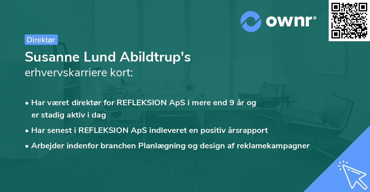 Susanne Lund Abildtrup's erhvervskarriere kort