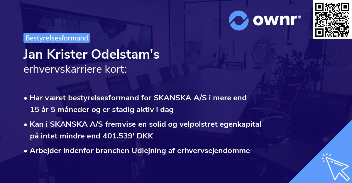 Jan Krister Odelstam's erhvervskarriere kort