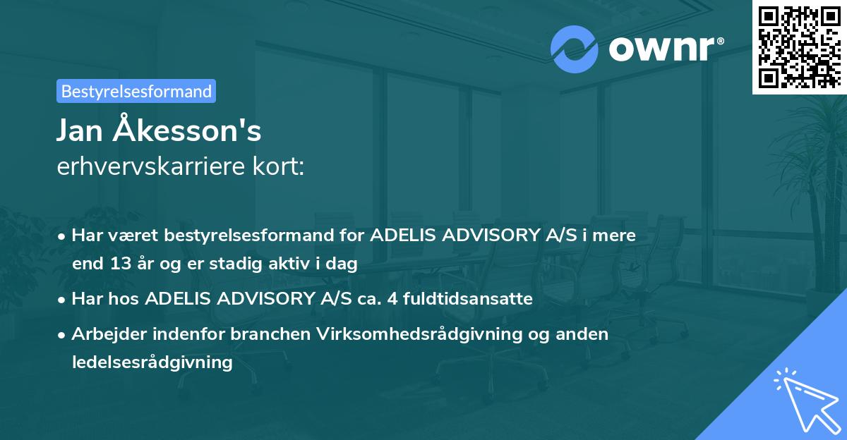 Jan Åkesson's erhvervskarriere kort