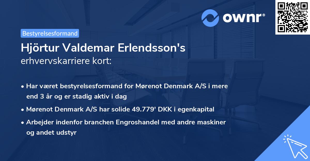 Hjörtur Valdemar Erlendsson's erhvervskarriere kort