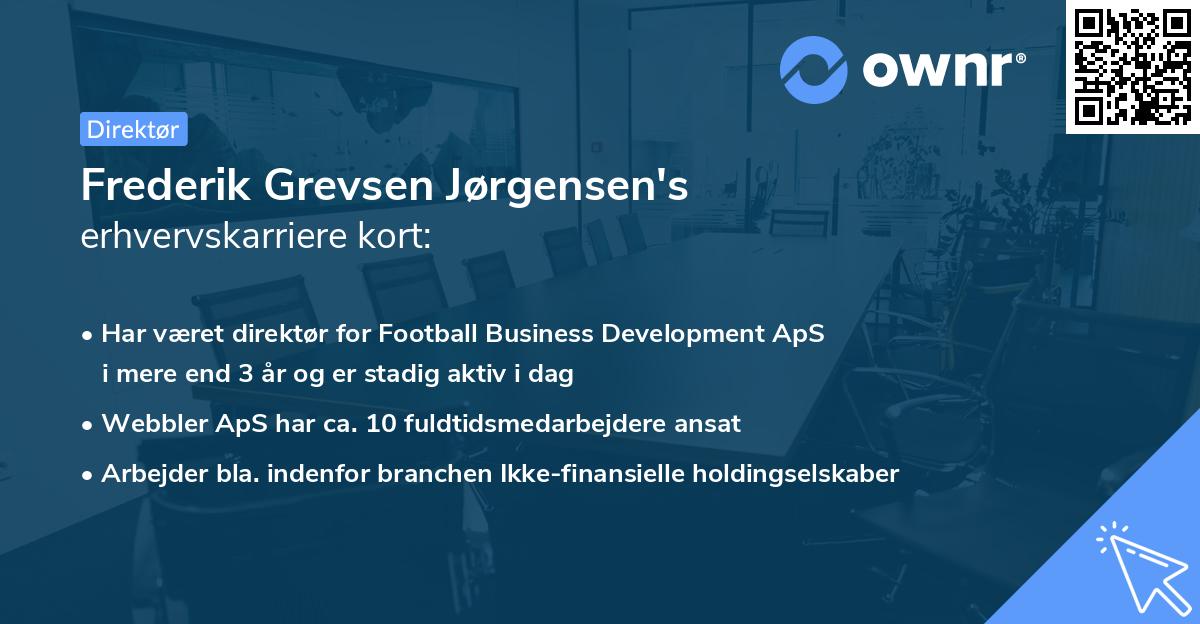 Frederik Grevsen Jørgensen's erhvervskarriere kort