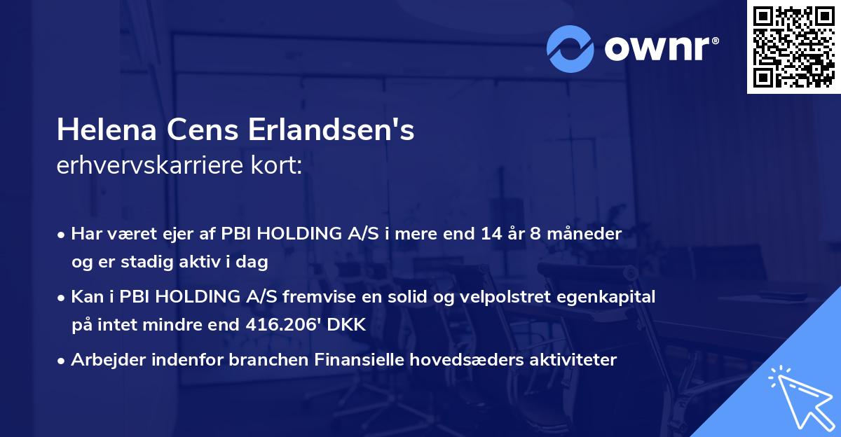 Helena Cens Erlandsen's erhvervskarriere kort