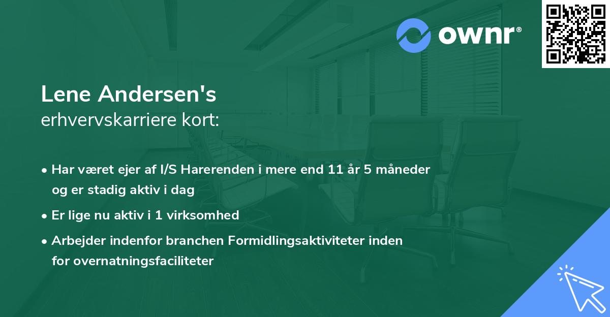Lene Andersen's erhvervskarriere kort