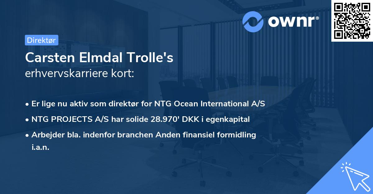 Carsten Elmdal Trolle's erhvervskarriere kort
