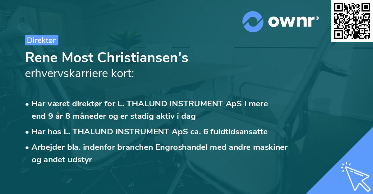 Rene Most Christiansen's erhvervskarriere kort
