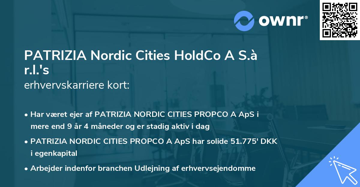 PATRIZIA Nordic Cities HoldCo A S.à r.l.'s erhvervskarriere kort