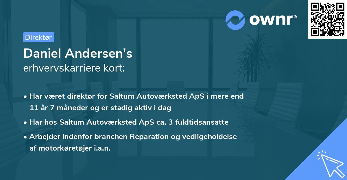 Daniel Andersen's erhvervskarriere kort