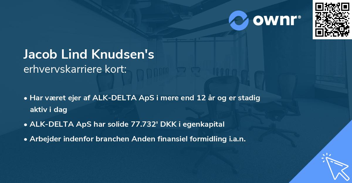 Jacob Lind Knudsen's erhvervskarriere kort