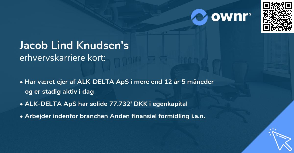 Jacob Lind Knudsen's erhvervskarriere kort