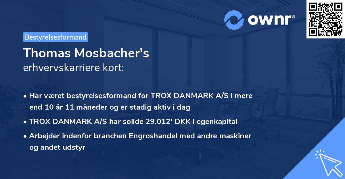 Thomas Mosbacher's erhvervskarriere kort