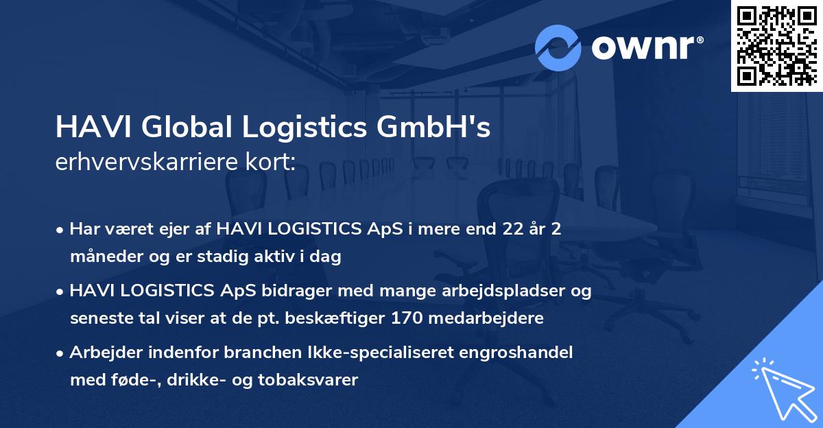 HAVI Global Logistics GmbH's erhvervskarriere kort