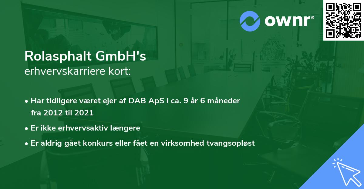 Rolasphalt GmbH's erhvervskarriere kort