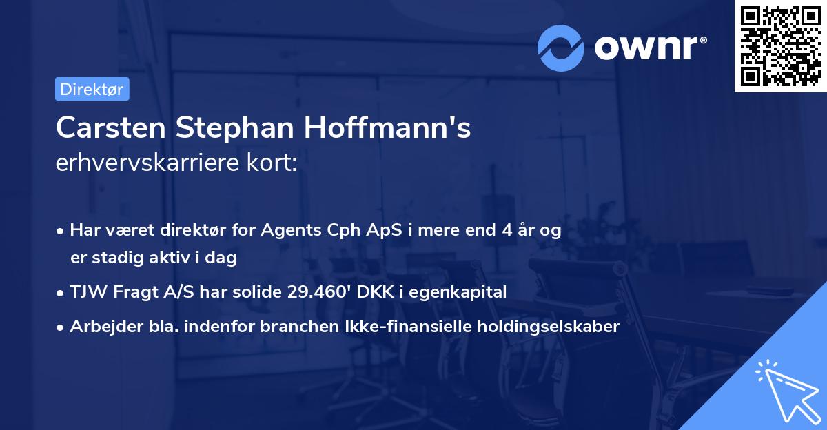 Carsten Stephan Hoffmann's erhvervskarriere kort
