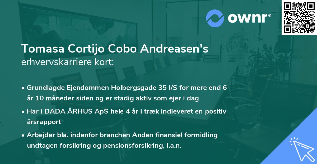 Tomasa Cortijo Cobo Andreasen's erhvervskarriere kort