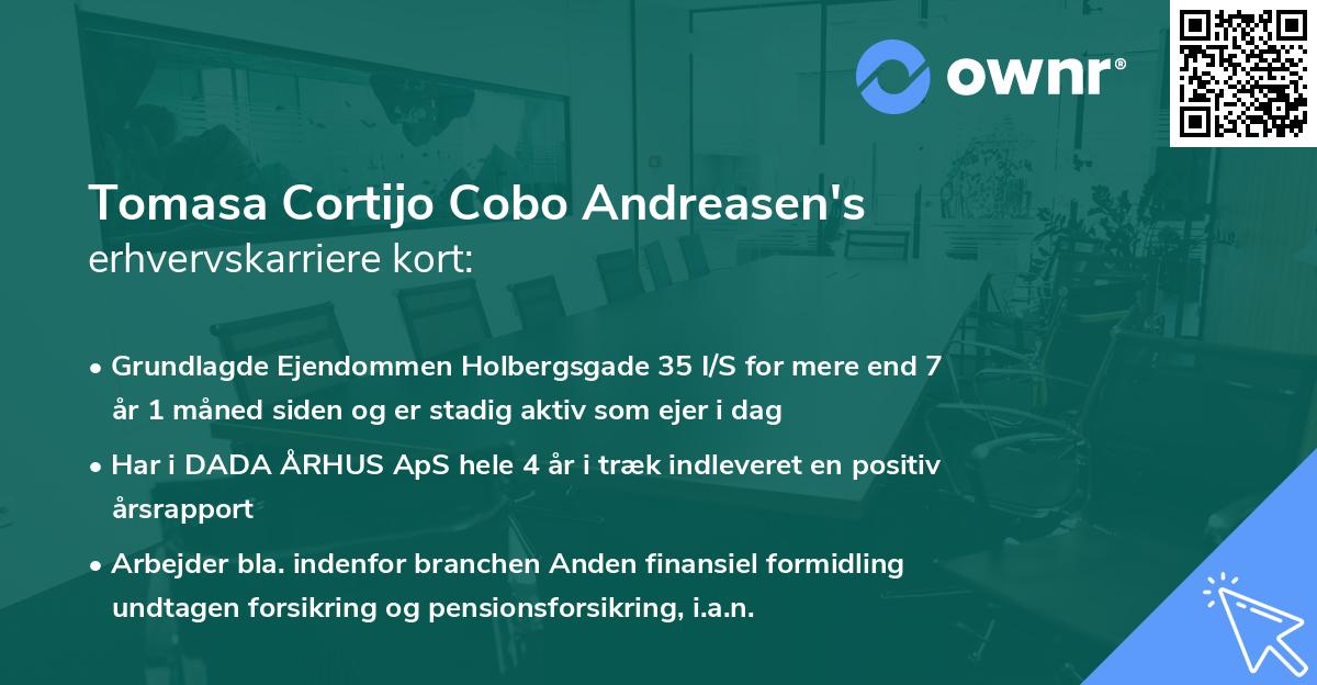 Tomasa Cortijo Cobo Andreasen's erhvervskarriere kort