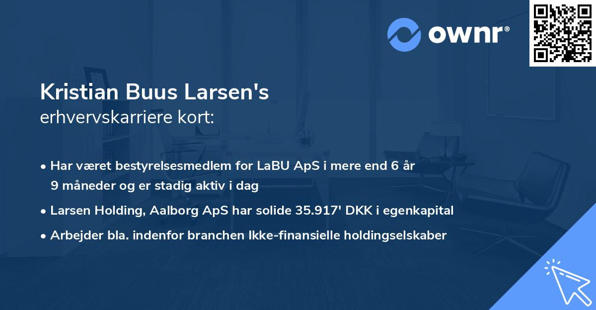 Kristian Buus Larsen's erhvervskarriere kort