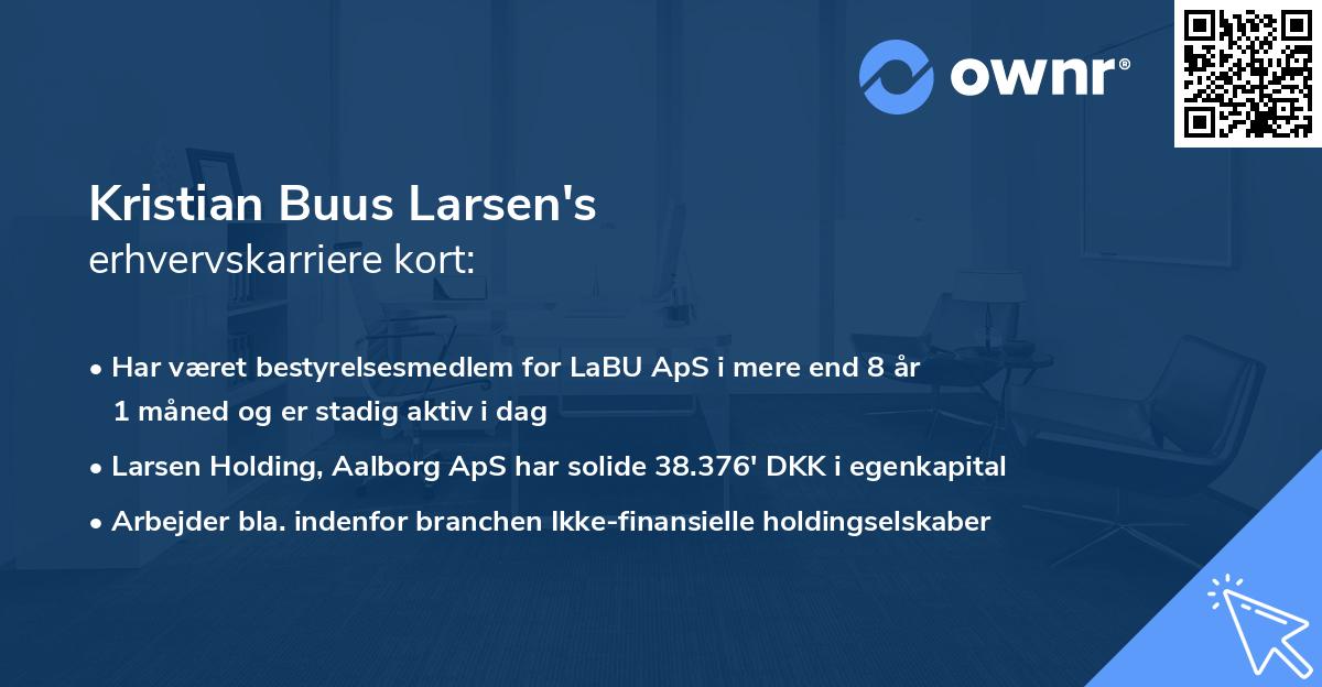 Kristian Buus Larsen's erhvervskarriere kort