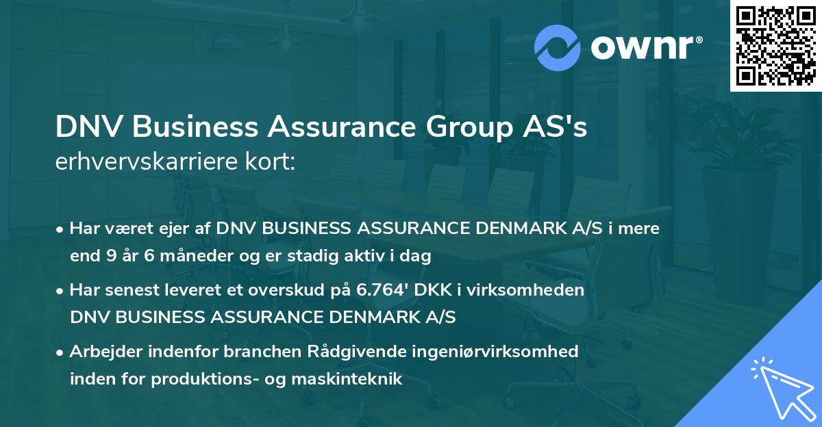 DNV Business Assurance Group AS's erhvervskarriere kort