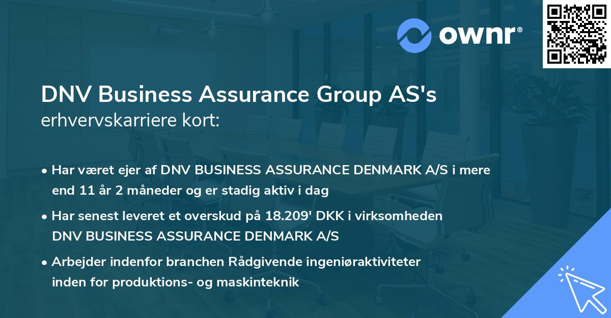 DNV Business Assurance Group AS's erhvervskarriere kort