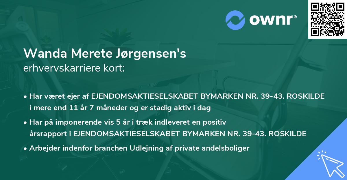 Wanda Merete Jørgensen's erhvervskarriere kort