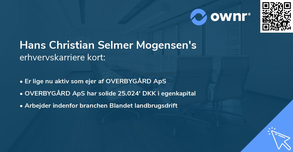 Hans Christian Selmer Mogensen's erhvervskarriere kort