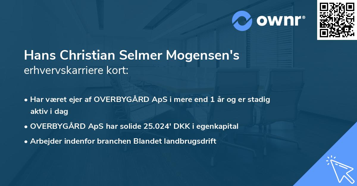 Hans Christian Selmer Mogensen's erhvervskarriere kort