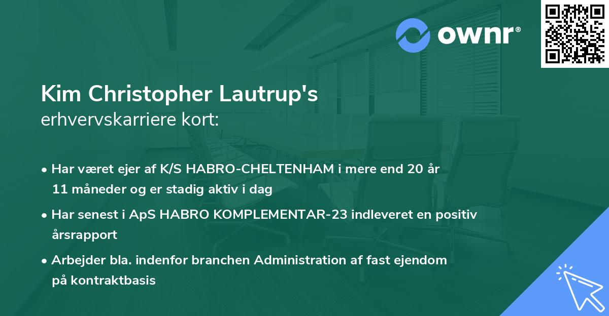 Kim Christopher Lautrup's erhvervskarriere kort