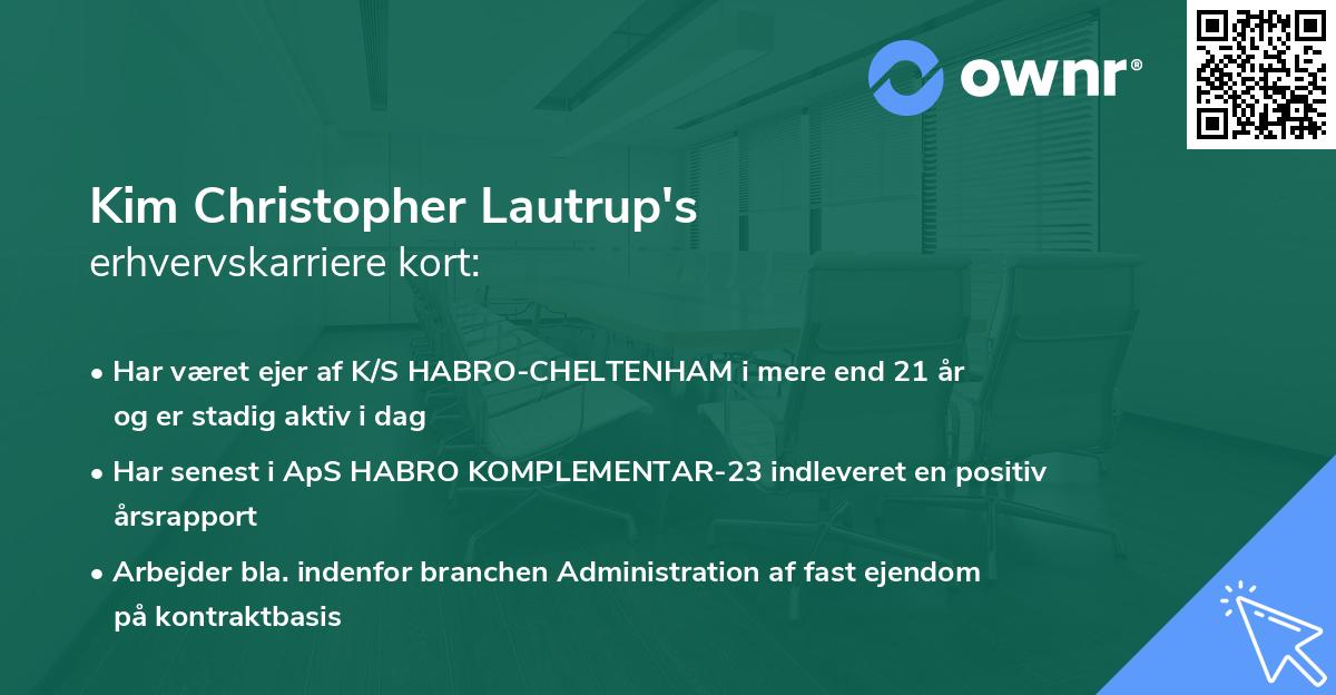 Kim Christopher Lautrup's erhvervskarriere kort