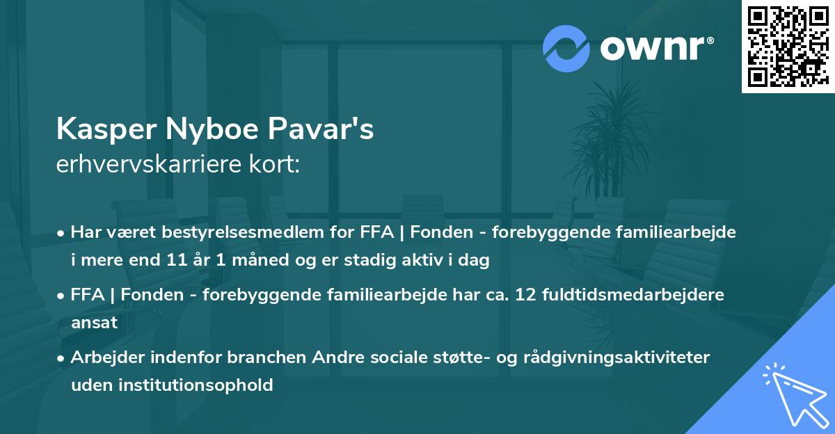 Kasper Nyboe Pavar's erhvervskarriere kort