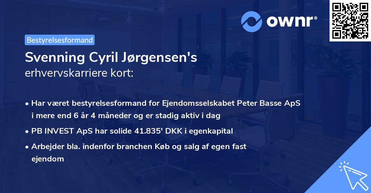 Svenning Cyril Jørgensen's erhvervskarriere kort