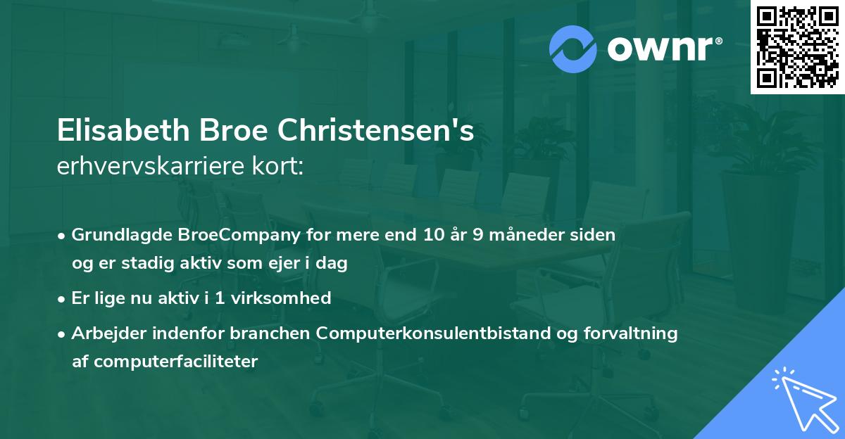 Elisabeth Broe Christensen's erhvervskarriere kort