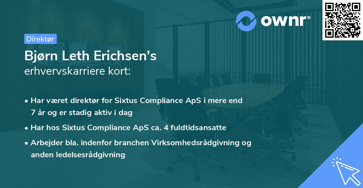 Bjørn Leth Erichsen's erhvervskarriere kort