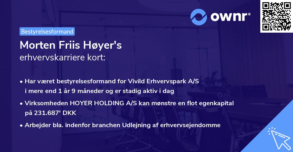 Morten Friis Høyer's erhvervskarriere kort