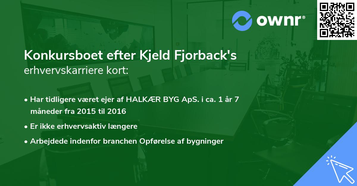 Konkursboet efter Kjeld Fjorback's erhvervskarriere kort