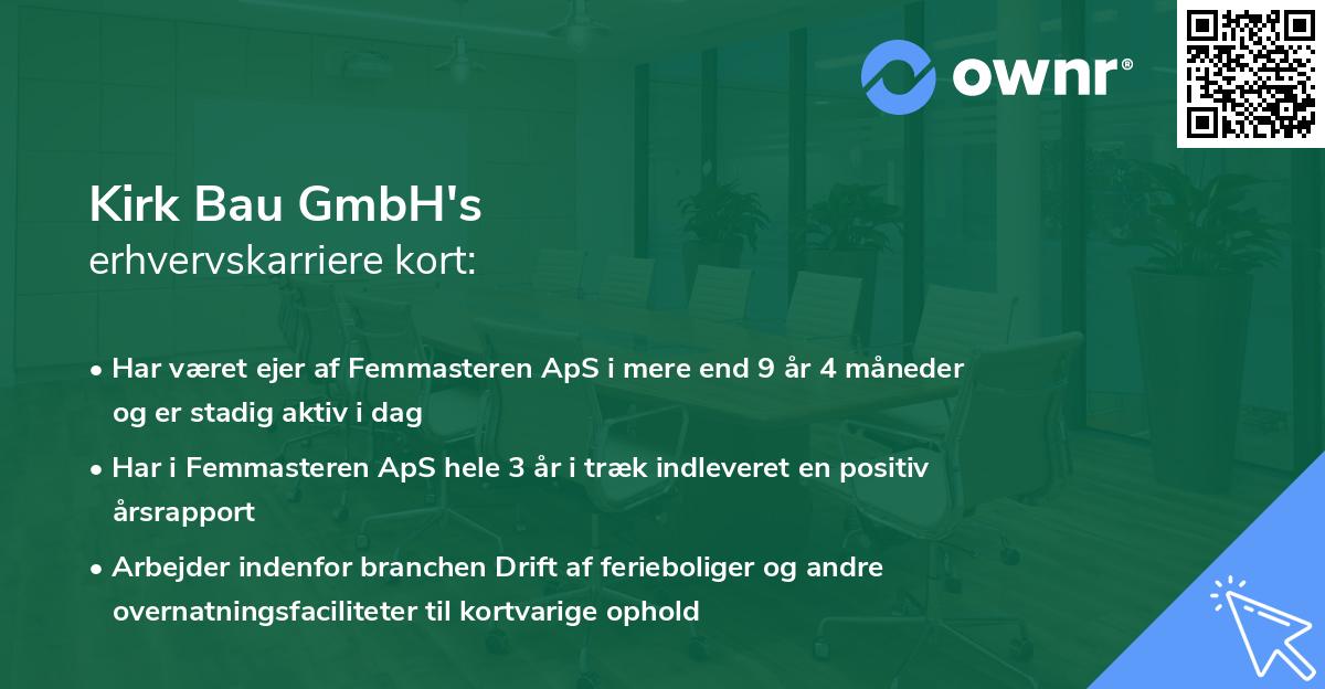 Kirk Bau GmbH's erhvervskarriere kort