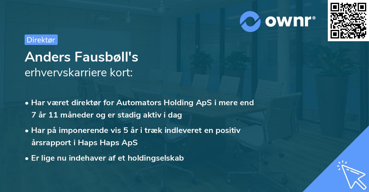 Anders Fausbøll's erhvervskarriere kort
