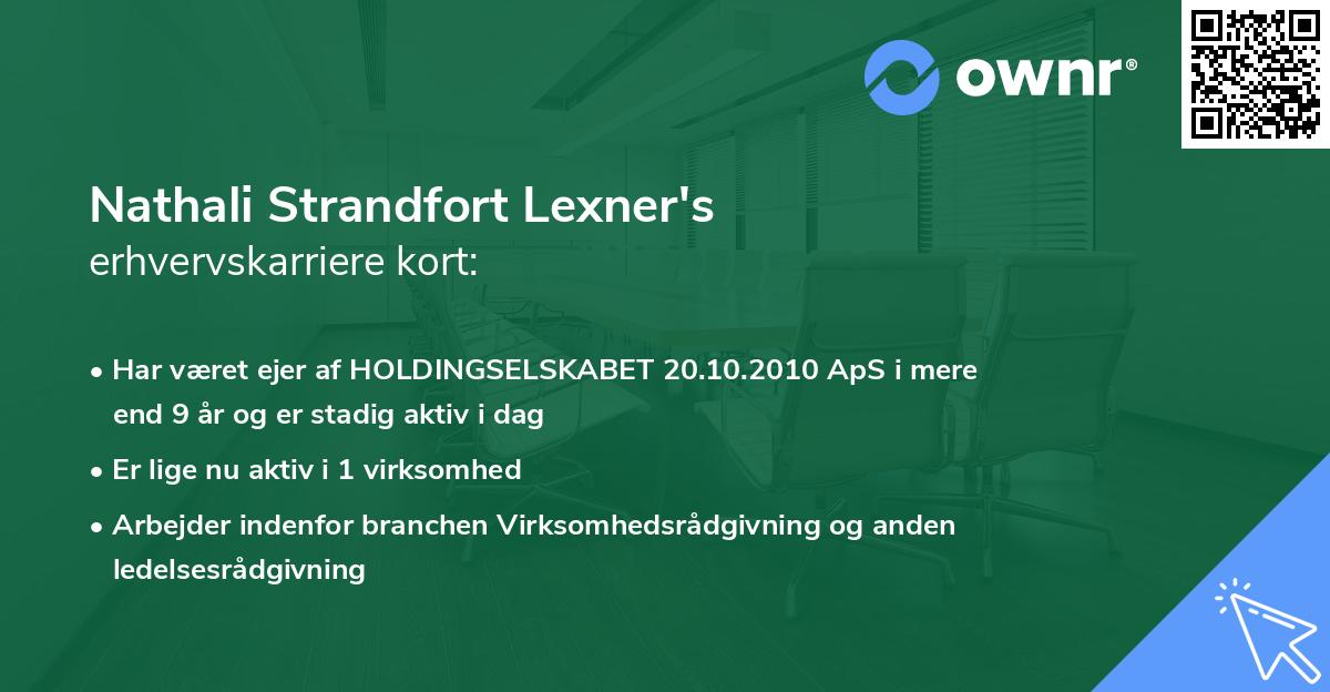 Nathali Strandfort Lexner's erhvervskarriere kort