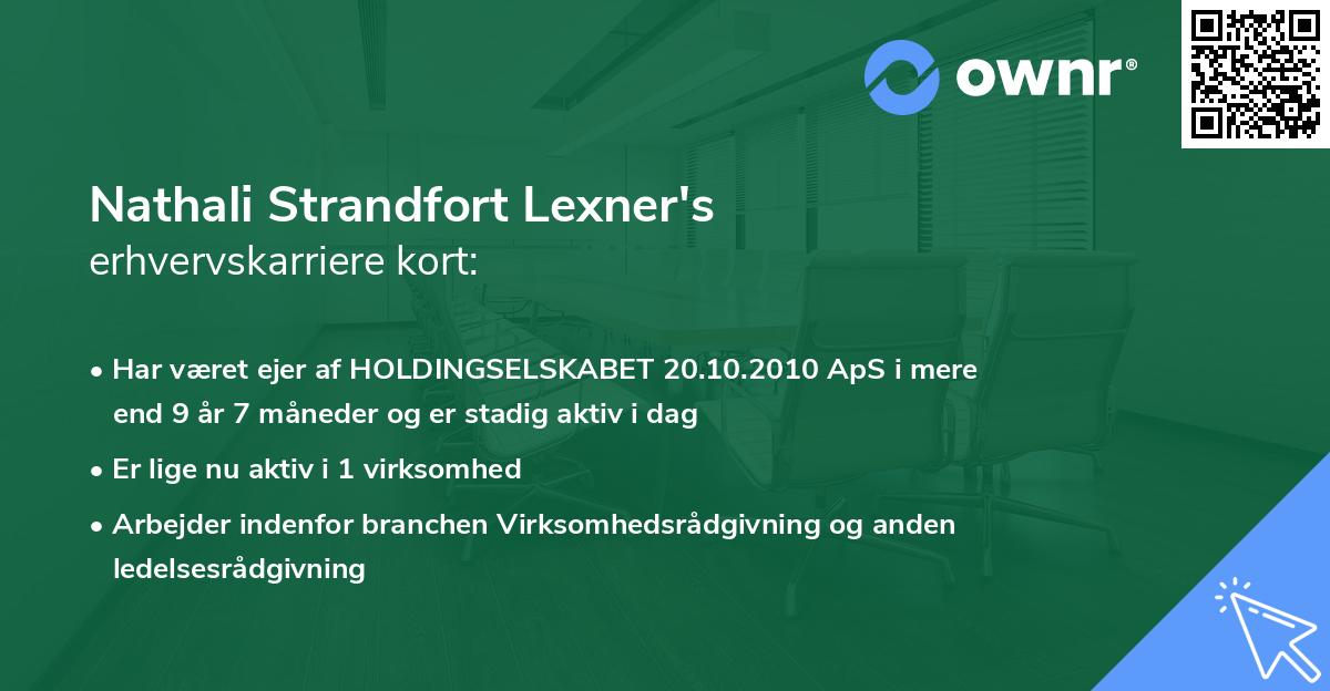 Nathali Strandfort Lexner's erhvervskarriere kort