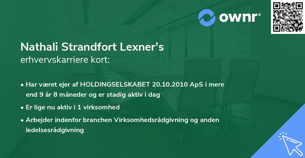 Nathali Strandfort Lexner's erhvervskarriere kort