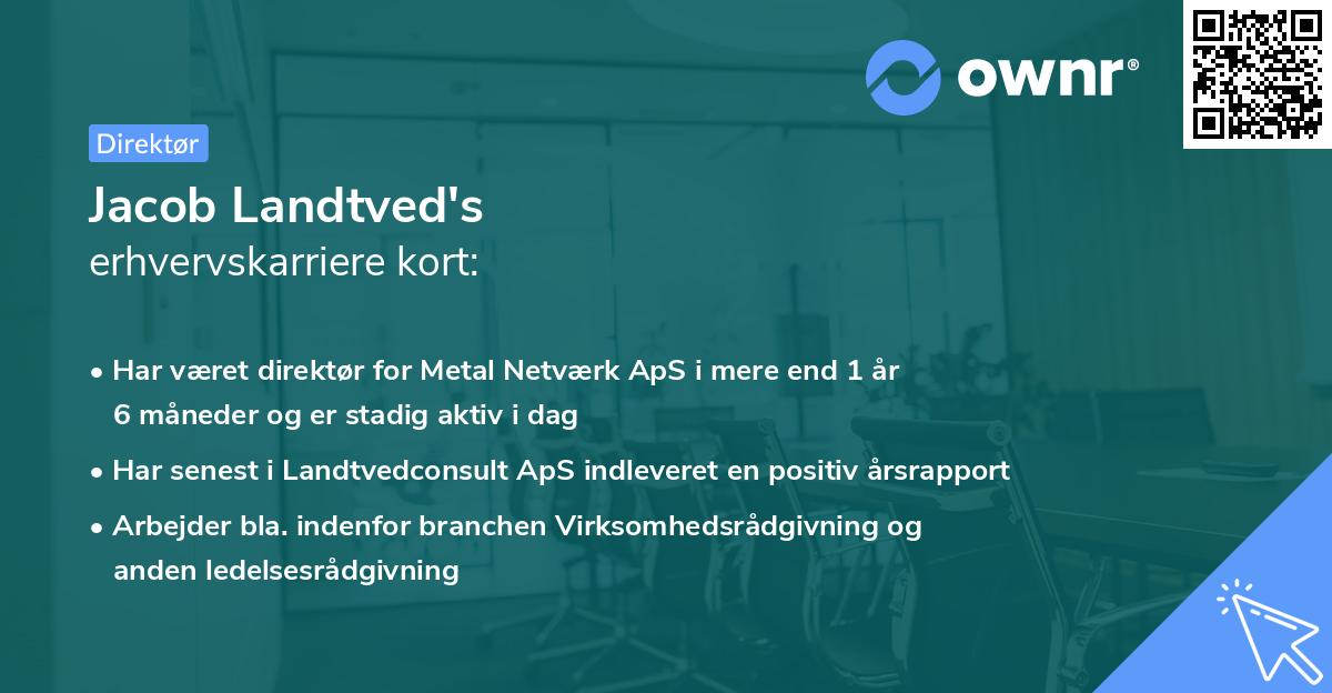 Jacob Landtved's erhvervskarriere kort