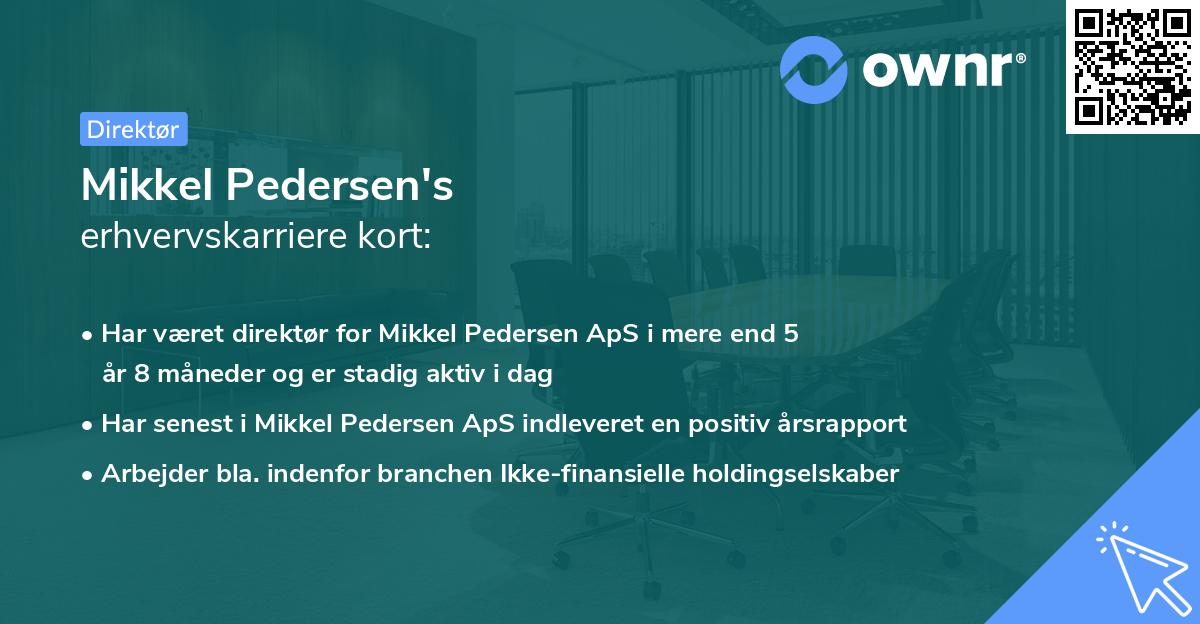 Mikkel Pedersen's erhvervskarriere kort